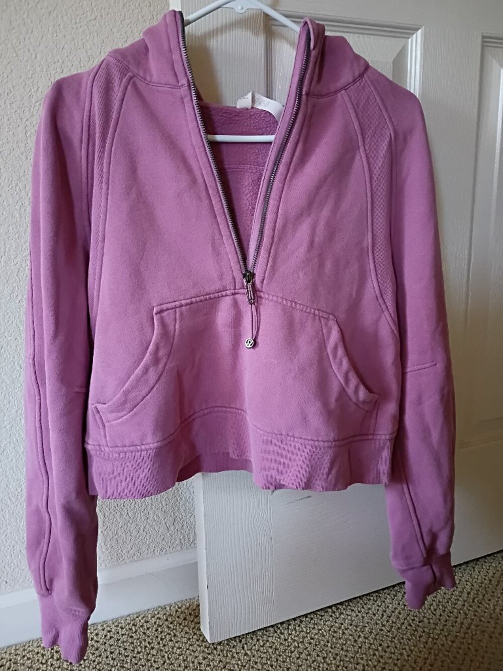 Lululemon Scuba Crop Half-Zip Hoodie Rose Pink XS/S
